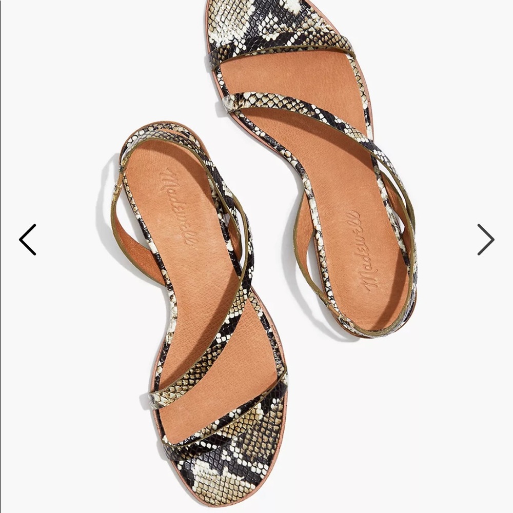 NEW Madewell Heidi Slingback Sandal in Snake Embossed Leather size 6.5